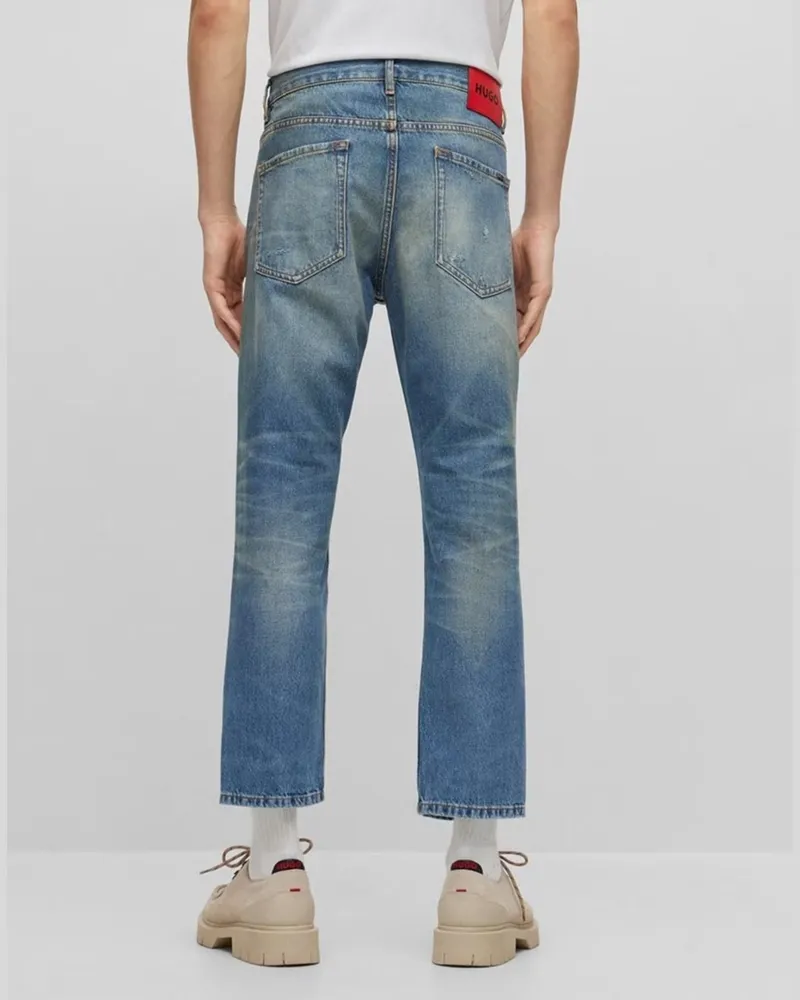 HUGO BOSS Men's 340 Vintage Wash Jeans Blue Clothing Blue