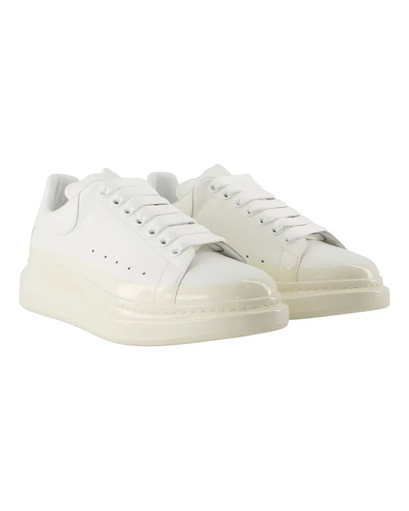 Alexander McQueen Men's Oversized Leather Sneaker White Calfskin White
