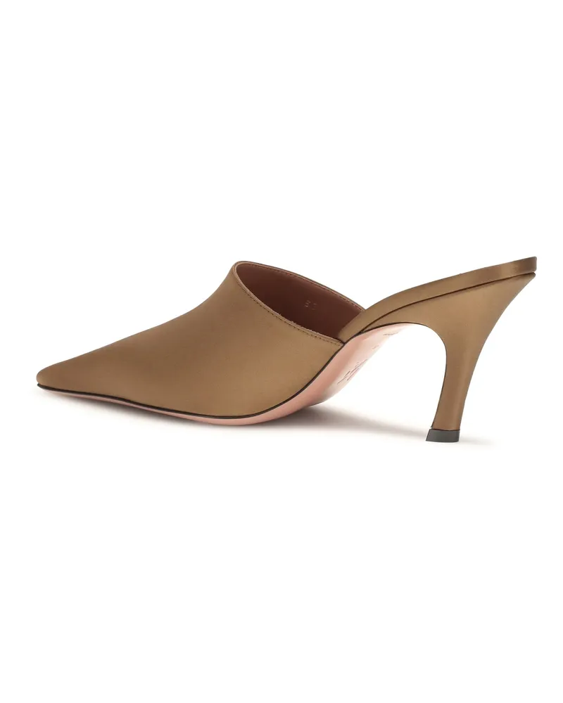Amina Muaddi Women's Mules Jamie Mocha Silk Sandal Beige