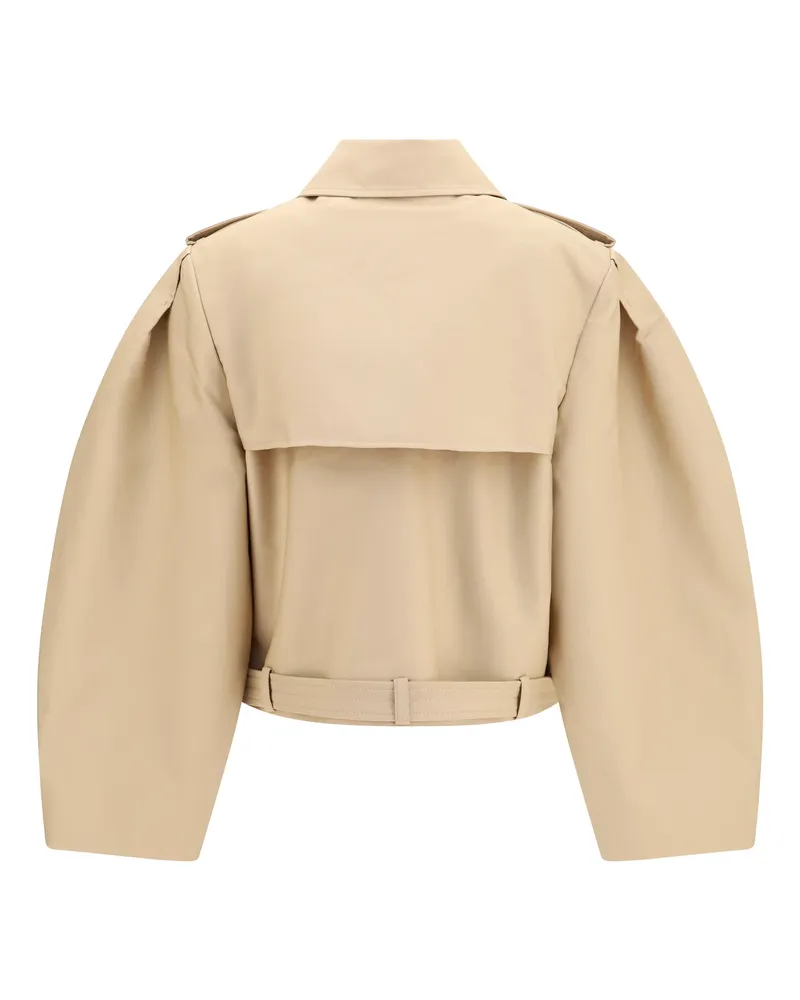 Ganni Women's Double-Breasted Belted Jacket Warm Sand Cotton Beige