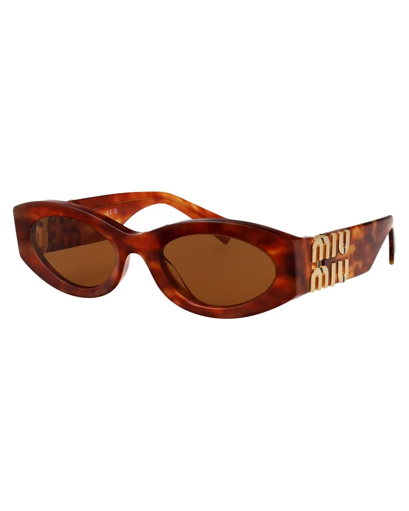 Miu Miu 0MU Havana Acetate Rectangular Sunglasses — Havana Havana