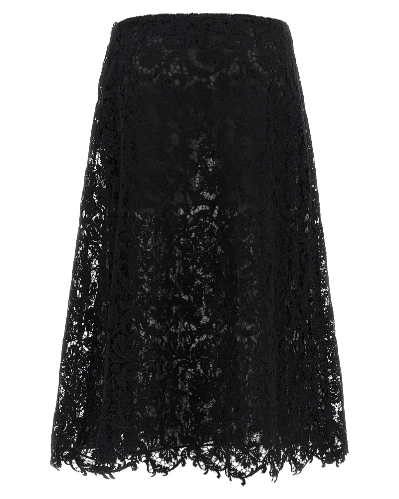 Fendi Macramé Lace Skirt — Black Black