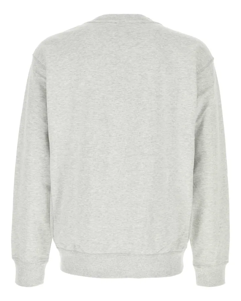 New Balance Men's Melange Light Grey Cotton Sweatshirt Ashheather Exterior: Maglieria Sweater Gray