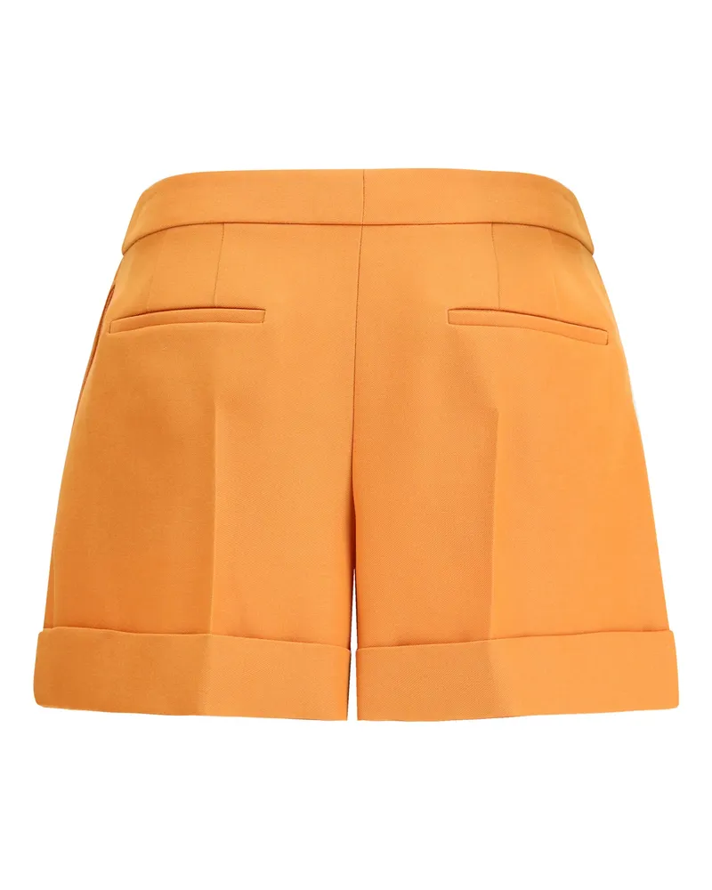 Fendi Women's Grain De Poudre Wool Shorts Rhum-26 Fleece Ovis Aries Bermuda Orange