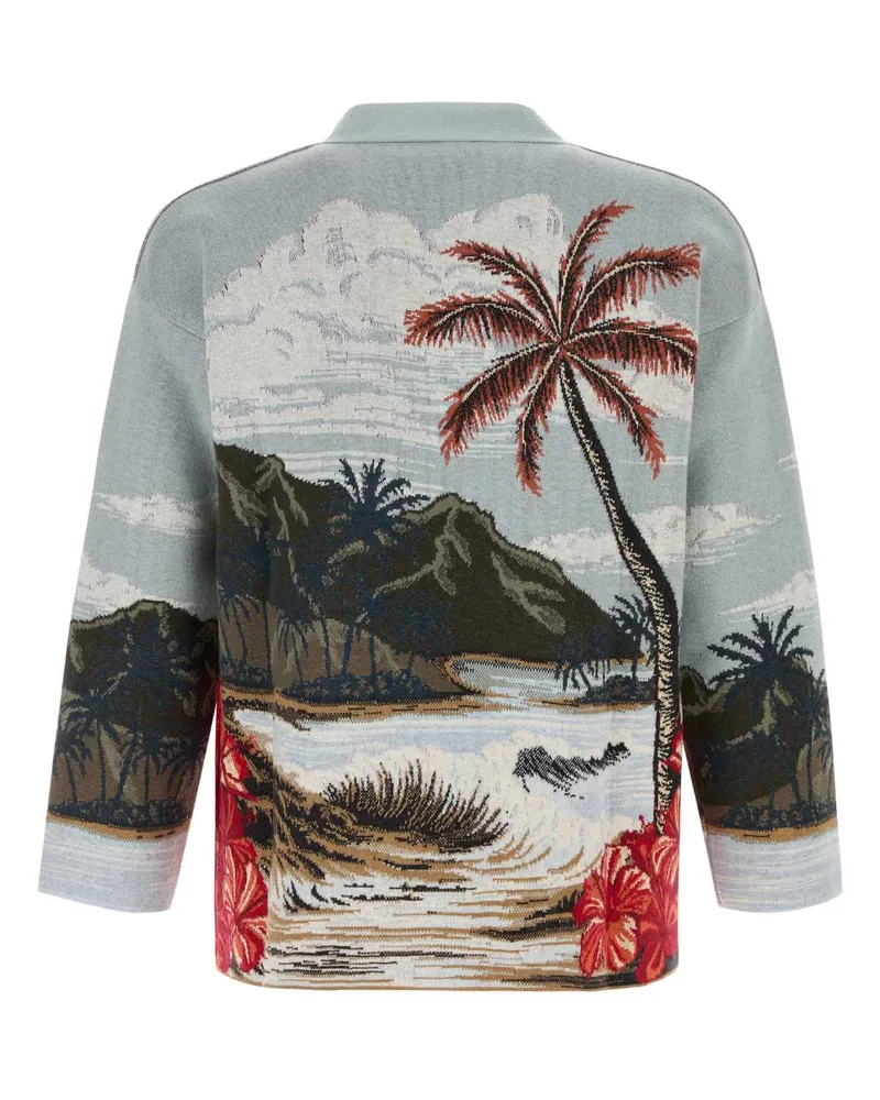 Alanui Men's Embroidered Wool Blend Cardigan Multicolormulticolo Maglieria Multicolor