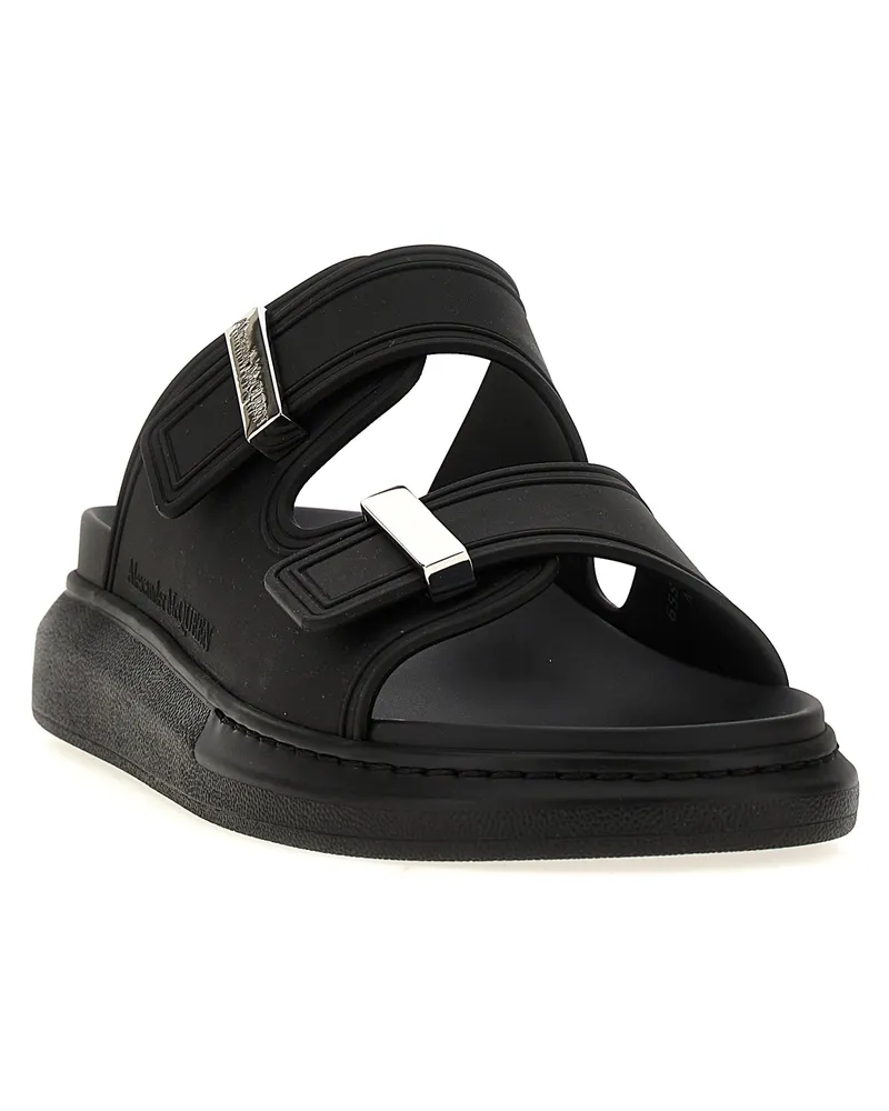 Alexander McQueen Women's Black Rubber Slides Shoe Black