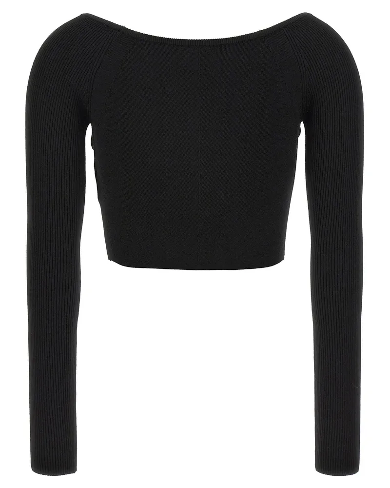 Diesel Logo-Plaque Ribbed Sweater — Black Black