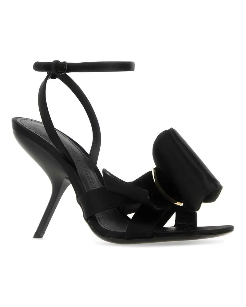 Ferragamo Women's Black Satin Sandals Nero Sandali Black
