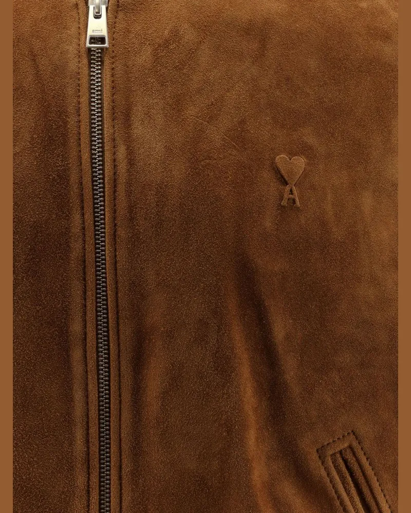 AMI Paris Suede Jacket — Camel Camel