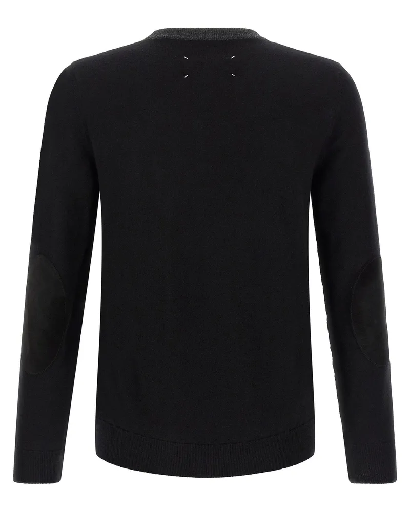 Maison Margiela Two-Tone Virgin Wool Sweater — Black Black
