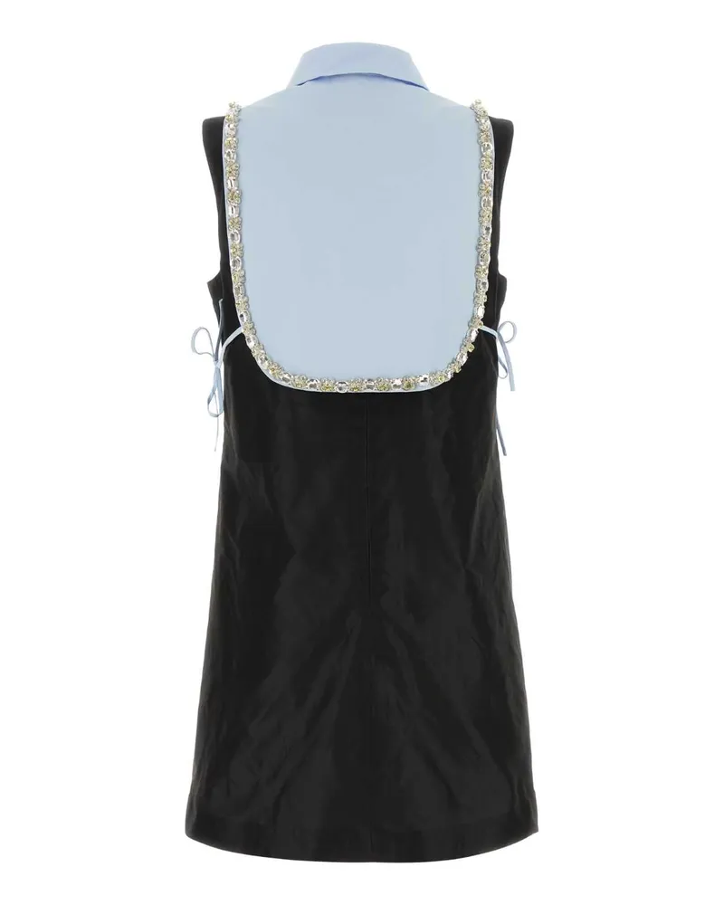 Prada Women's Black Taffeta Mini Dress Nero Abiti Black