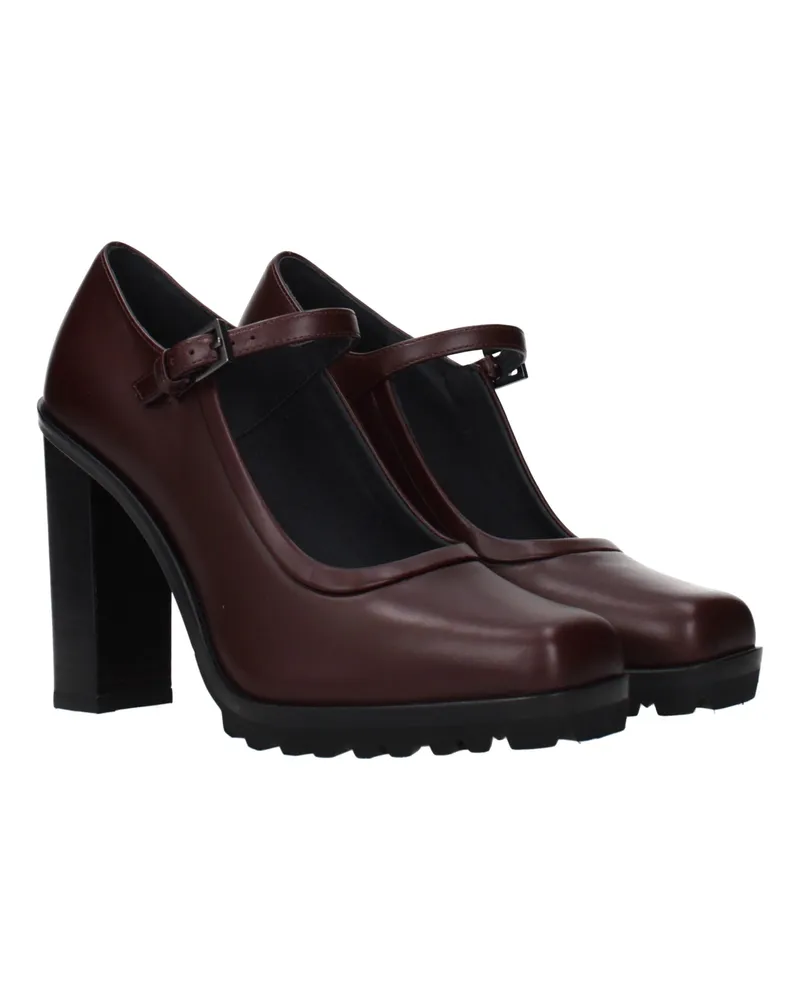 Max Mara Women's Brown Leather High Heel Pumps Brown