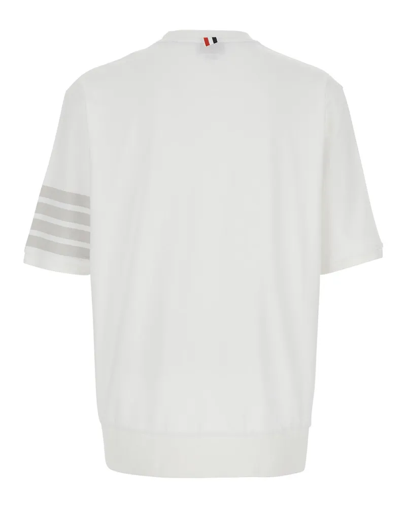 Thom Browne Men's T-Shirt Classic Collar White Cotton T-Shirts And Polos White