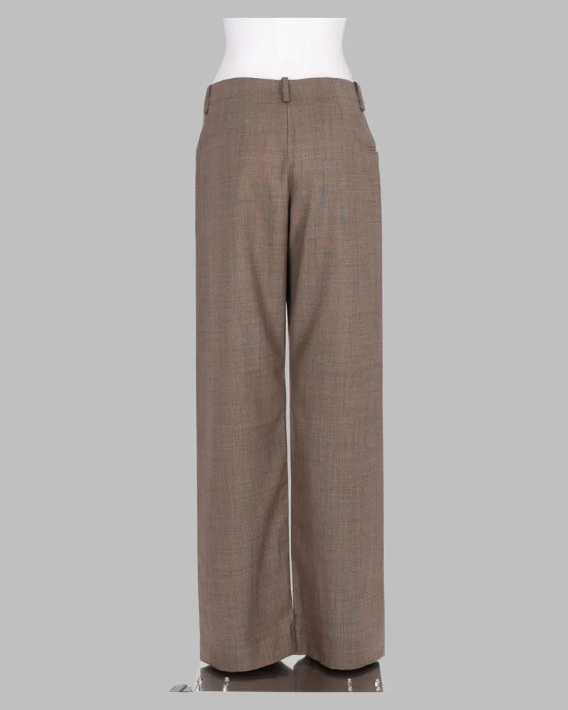 Ganni Wool Blend Trousers — Beige Beige
