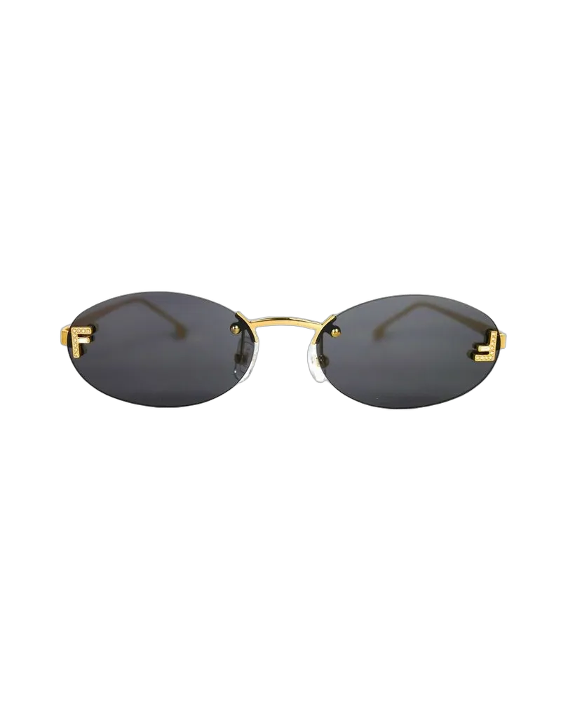 Fendi Women's Sunglasses Black Metal Gold