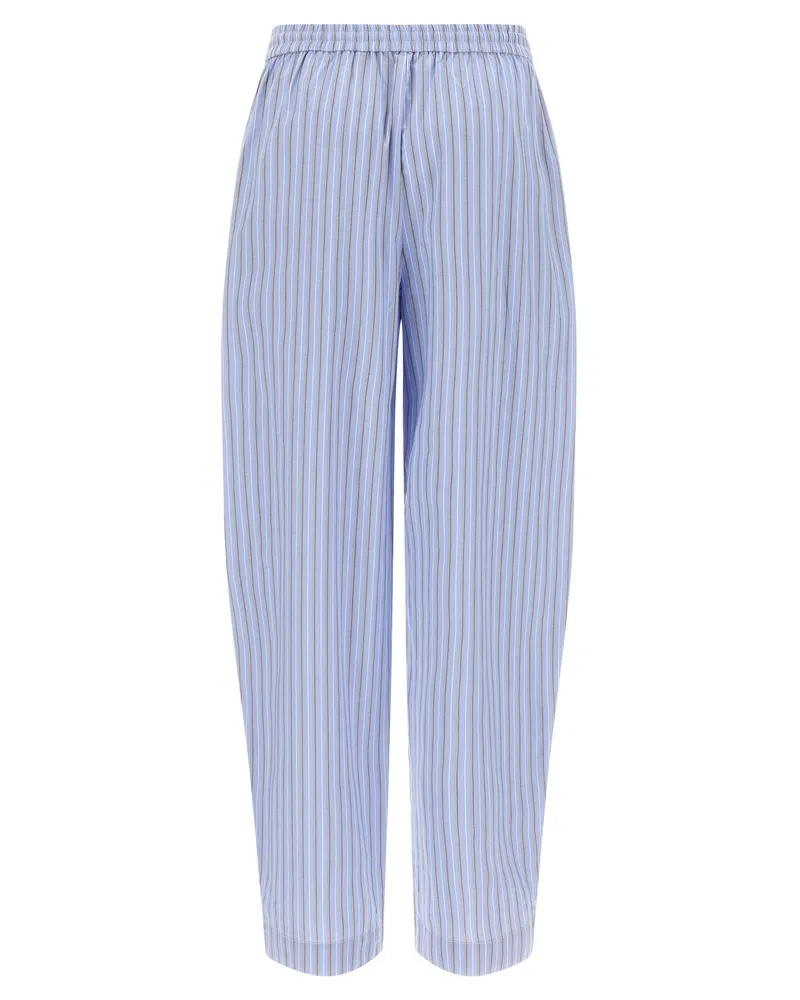 ROTATE Birger Christensen Poplin Striped Trousers — Blue Blue