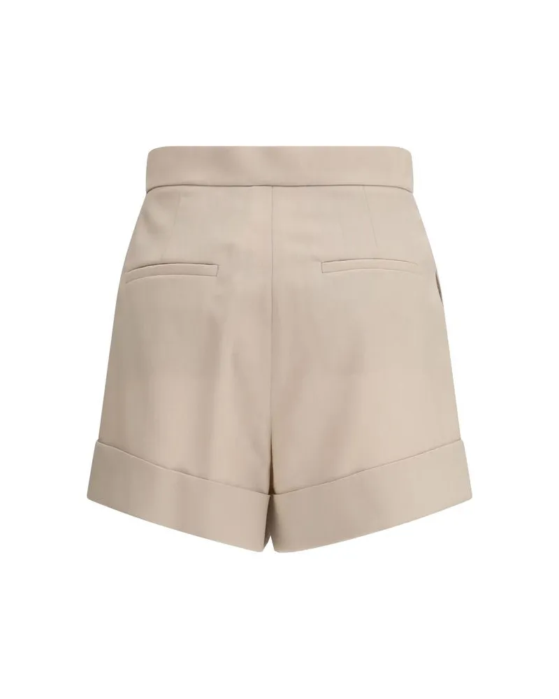 Max Mara Women's Bicolor Wool Bermuda Shorts Beige