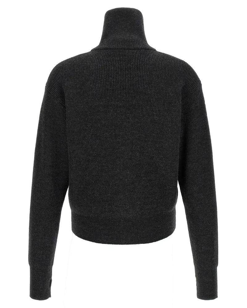 Christophe Lemaire Virgin Wool Ribbed Cardigan — Grey Grey