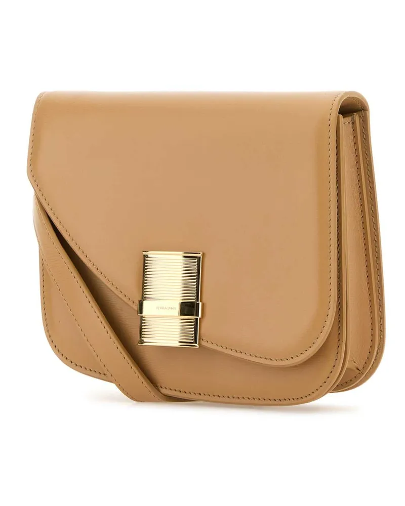 Ferragamo Fiamma Crossbody Bag — Beige Beige
