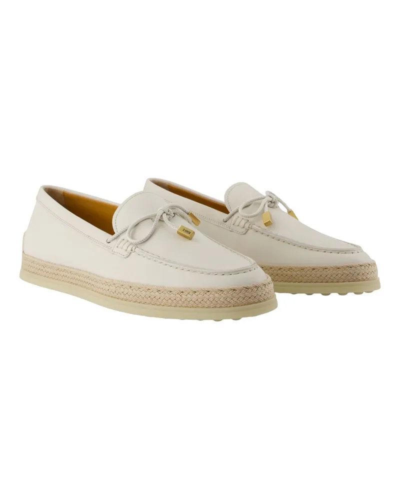TOD'S Women's Loafers - Tods Leather Ivory Calfskin Shoes Flat-Shoes Ivory