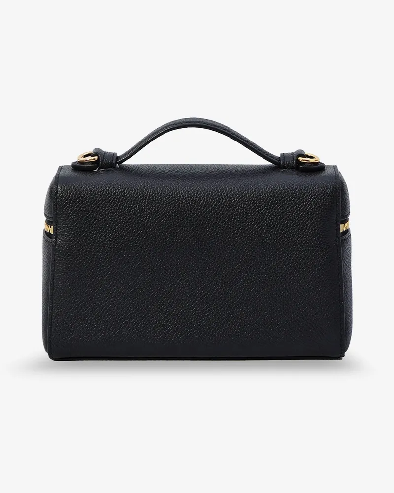 Tory Burch Women's Shoulder Bag Romy Hammered Leather Black Black