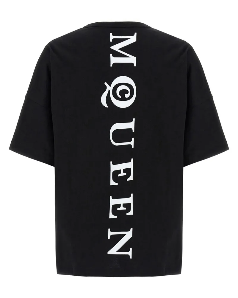 Alexander McQueen Logo-Print Cotton T-Shirt — Black Black