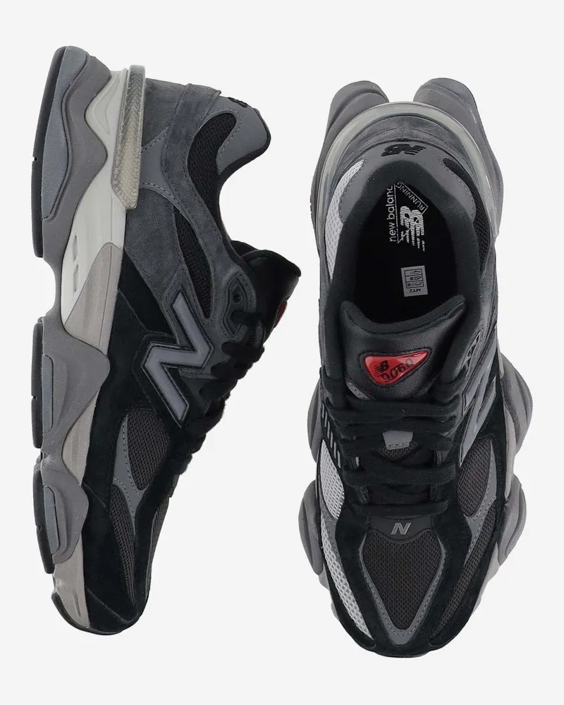 New Balance Pigskin/Mesh Sneaker — Black 