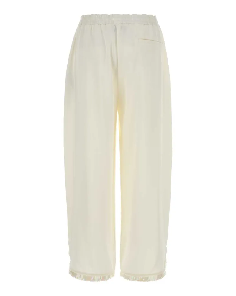 Stella McCartney Women's White Satin Pyjamas Pant Cream Exterior: Acetate Viscose Pantaloni Trousers Cream