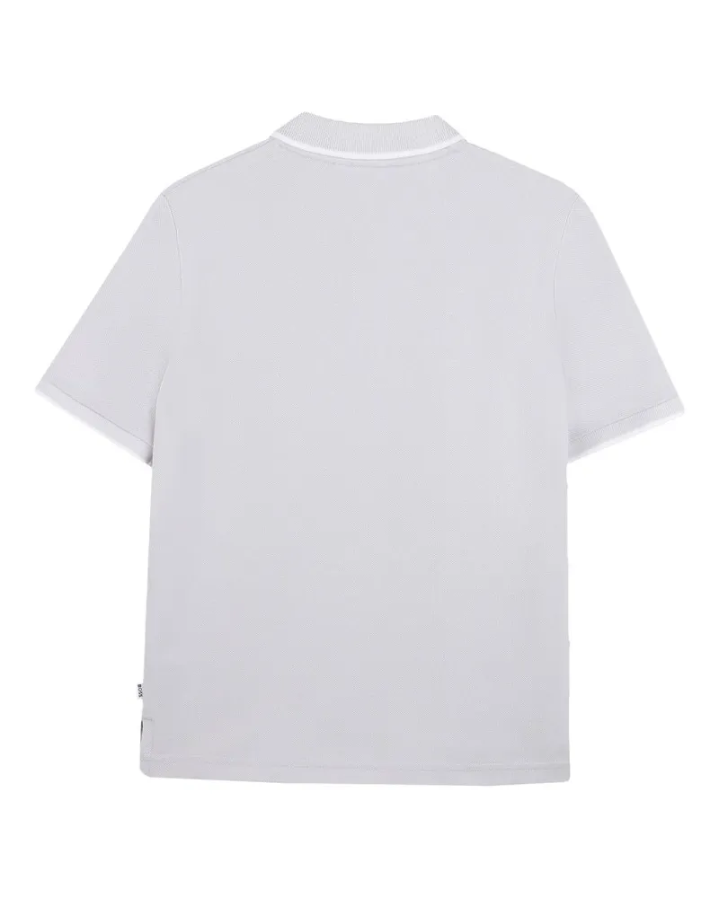 HUGO BOSS Short-Sleeve Cotton Polo Shirt — Blue Blue