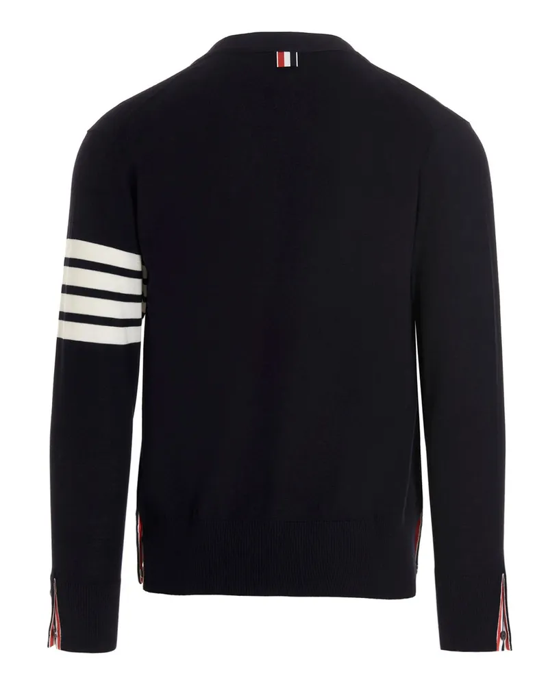 Thom Browne Men's Blue Merino Wool Cardigan Clothing Navy