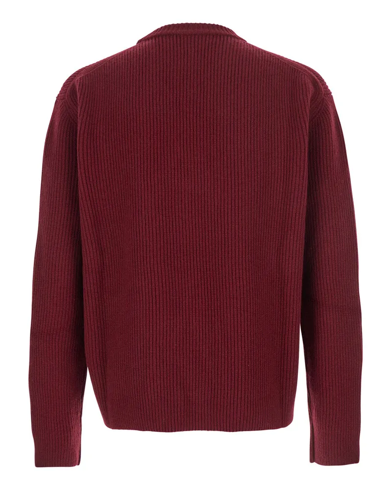 Gucci Logo-Embroidered Wool Sweater — Red Red
