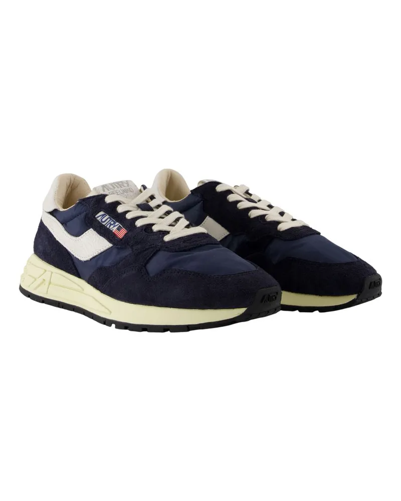 AUTRY Men's Reelwind Sneakers -  Nylon Blue Black Shoes Navy
