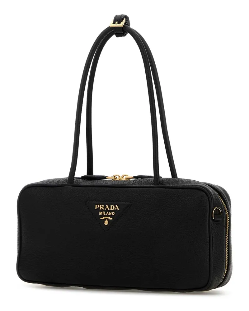 Prada Women's Black Leather Shoulder Bag Nero 1 Vitello Borse A Mano Black