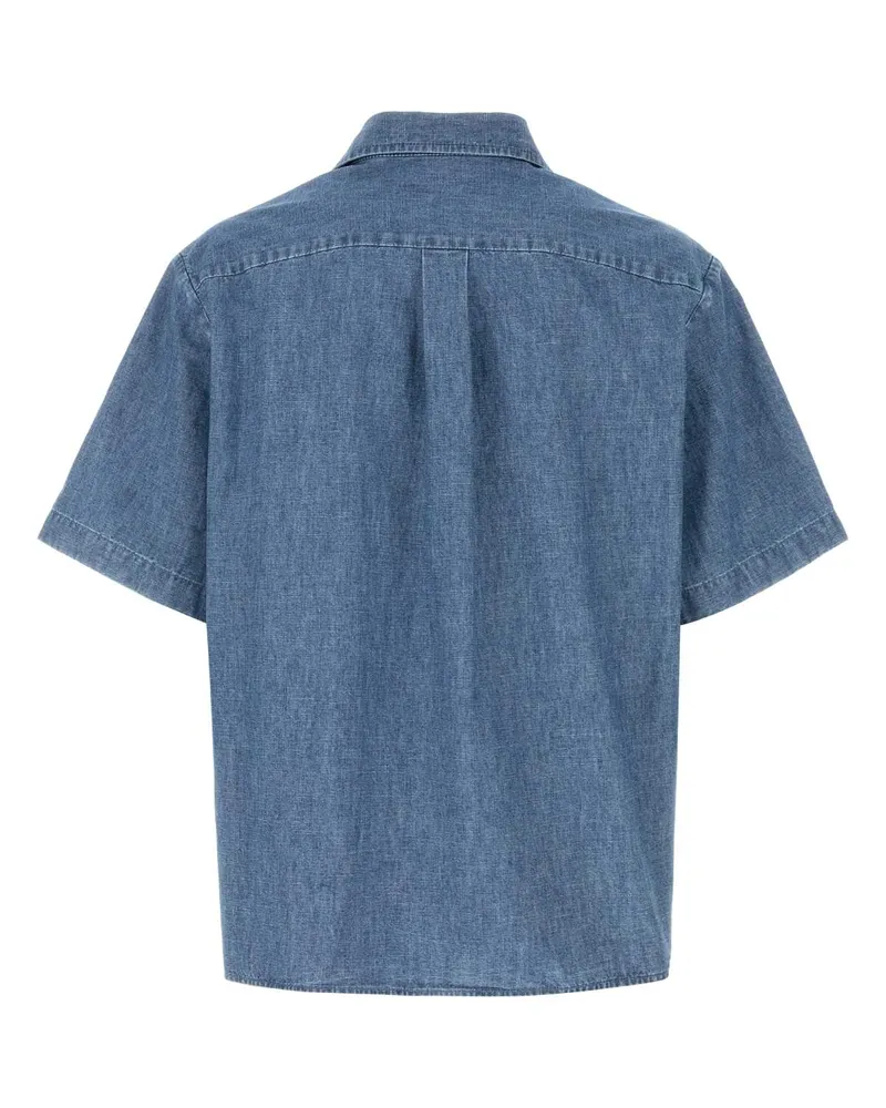 Valentino Garavani Men's Denim Shirt Mediumbluedenim Exterior: Cotton Camicie Blue