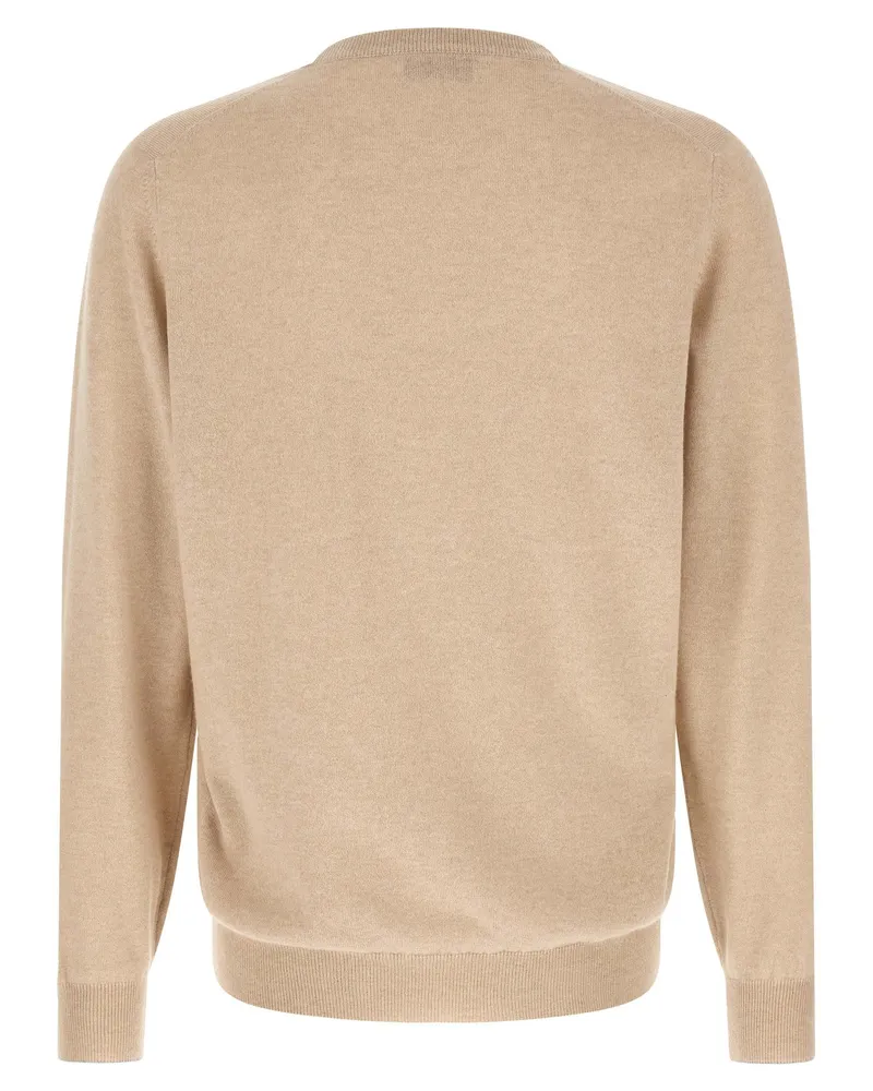 Brunello Cucinelli Cashmere Crew-Neck Sweater — Beige Beige