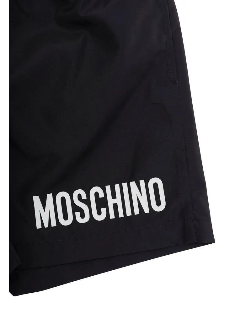Moschino Logo-Print Polyester Bermudas — Black Black