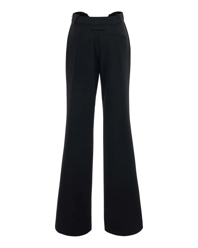 Jean Paul Gaultier Women's Wavy Waist Trousers Black Tech Fabric Polyamide Black
