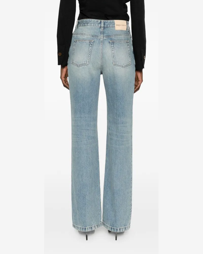 Alexander McQueen Women's Jeans Light Blue Cotton Blue