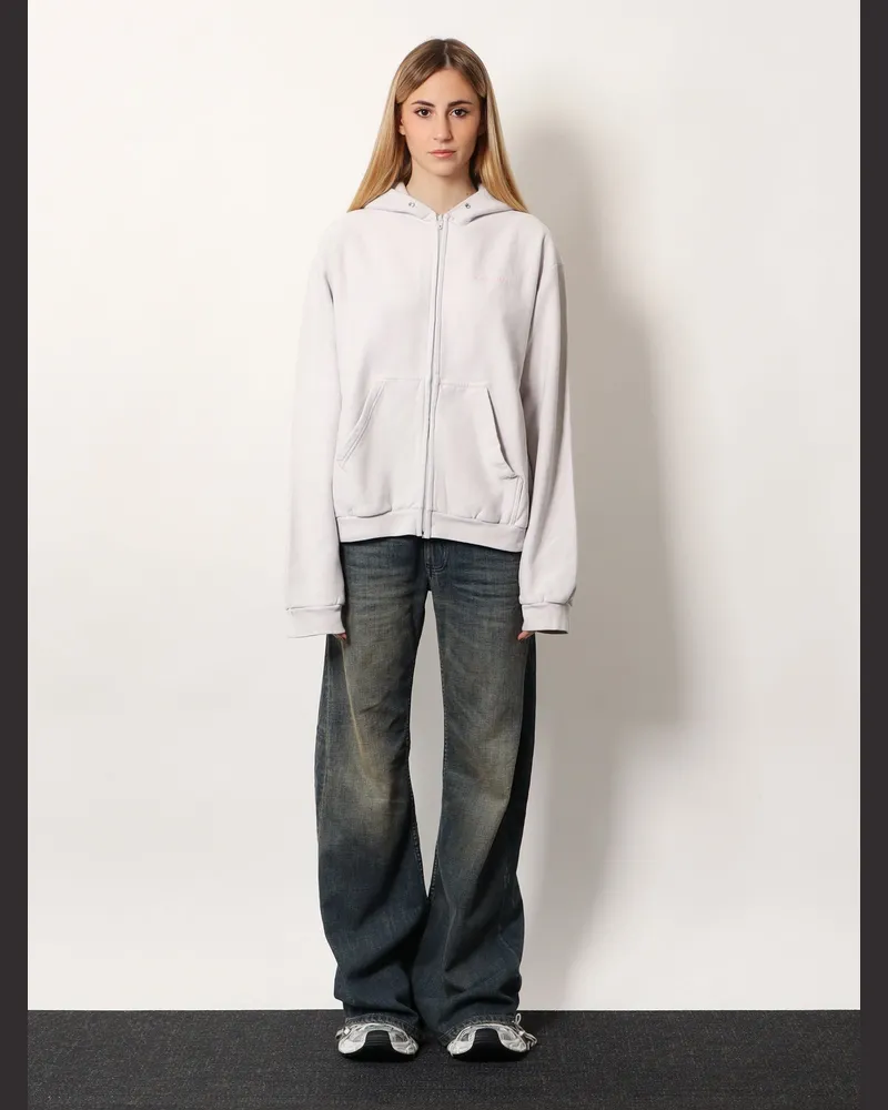 Balenciaga Women's Cotton Hooded Sweatshirt Grey Sweatshirts Sweater Gray
