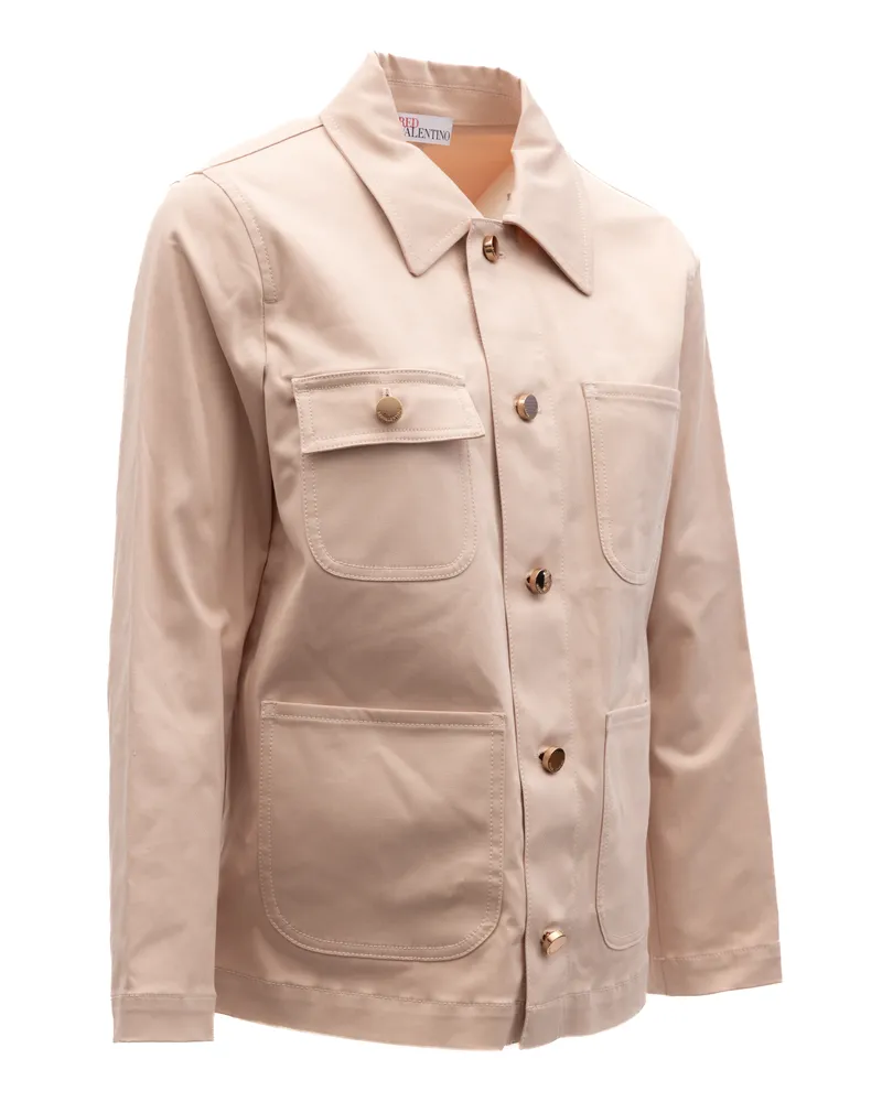 Valentino Garavani Women Beige Cotton Denim Jacket Clothing Beige