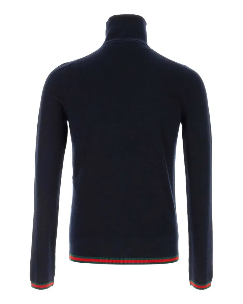 Gucci Men's Midnight Blue Cashmere Sweater Black Exterior: Maglieria Black