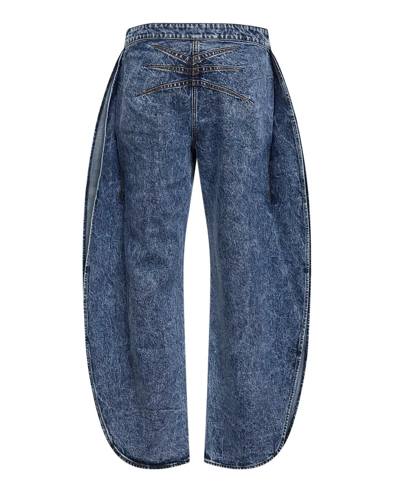Alaïa Women's Blue Denim Petal Jeans Cotton Blue