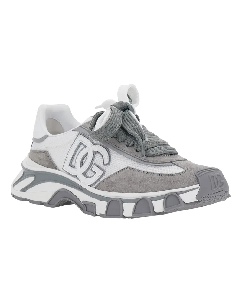 Dolce & Gabbana Men's Sneakers Coutryroad Grey Leather Lamb Trainers Gray