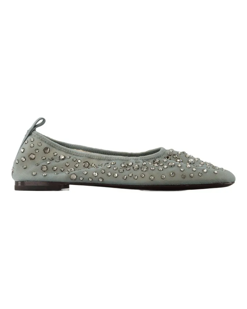 Tory Burch Women's Crystal Ballerinas -  Nylon Blue Shoes Flat-Shoes Blue