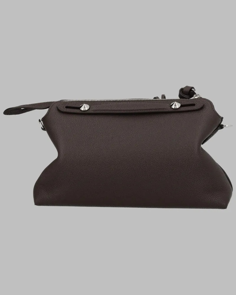 Fendi By The Calfskin Leather Shoulder Bag — Brown Brown