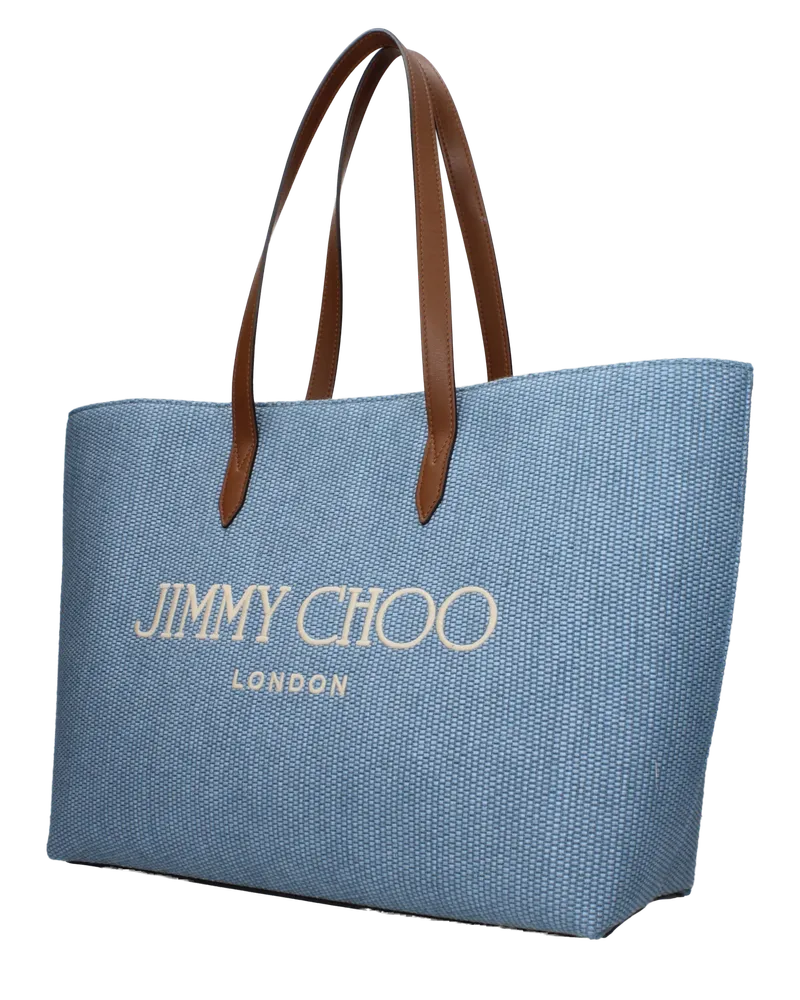 Jimmy Choo Women's Light Blue Fabric Shoulder Bag Blue