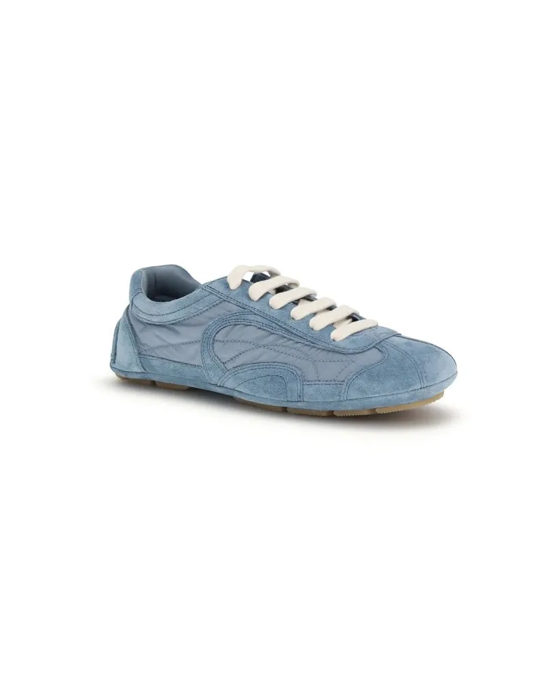 Prada Women's Blue Lamb Ovis Aries Athletic Sneakers Blue