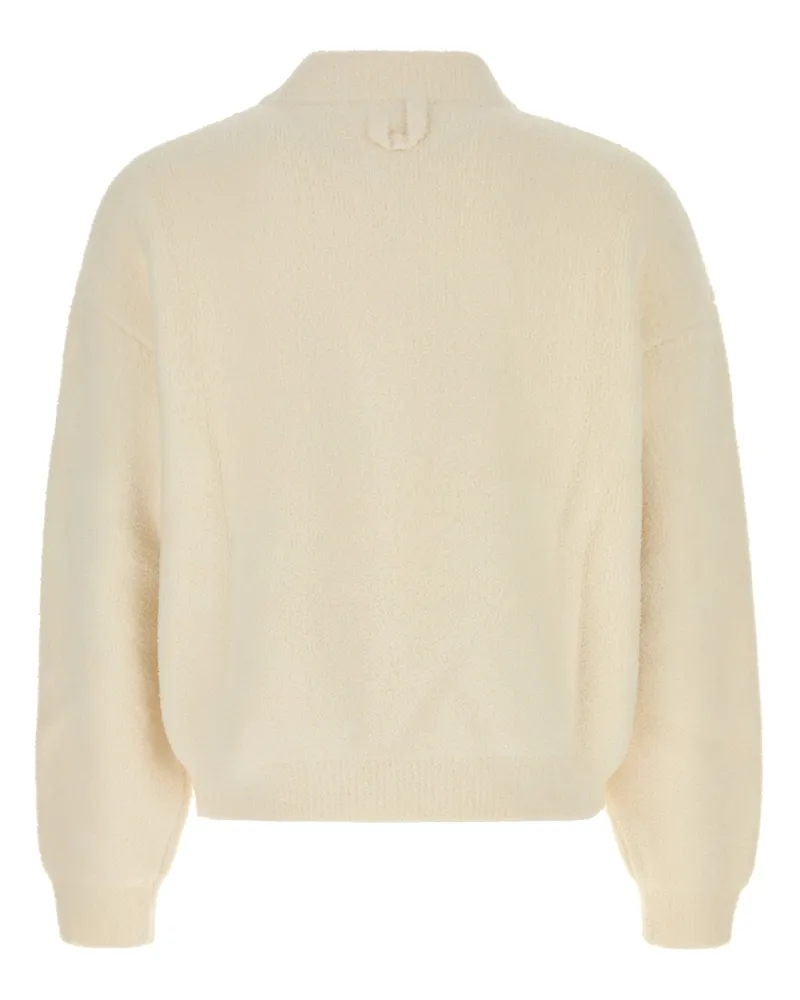 Jacquemus Men's Maglione White Cotton Polyamide Maglieria Sweater White