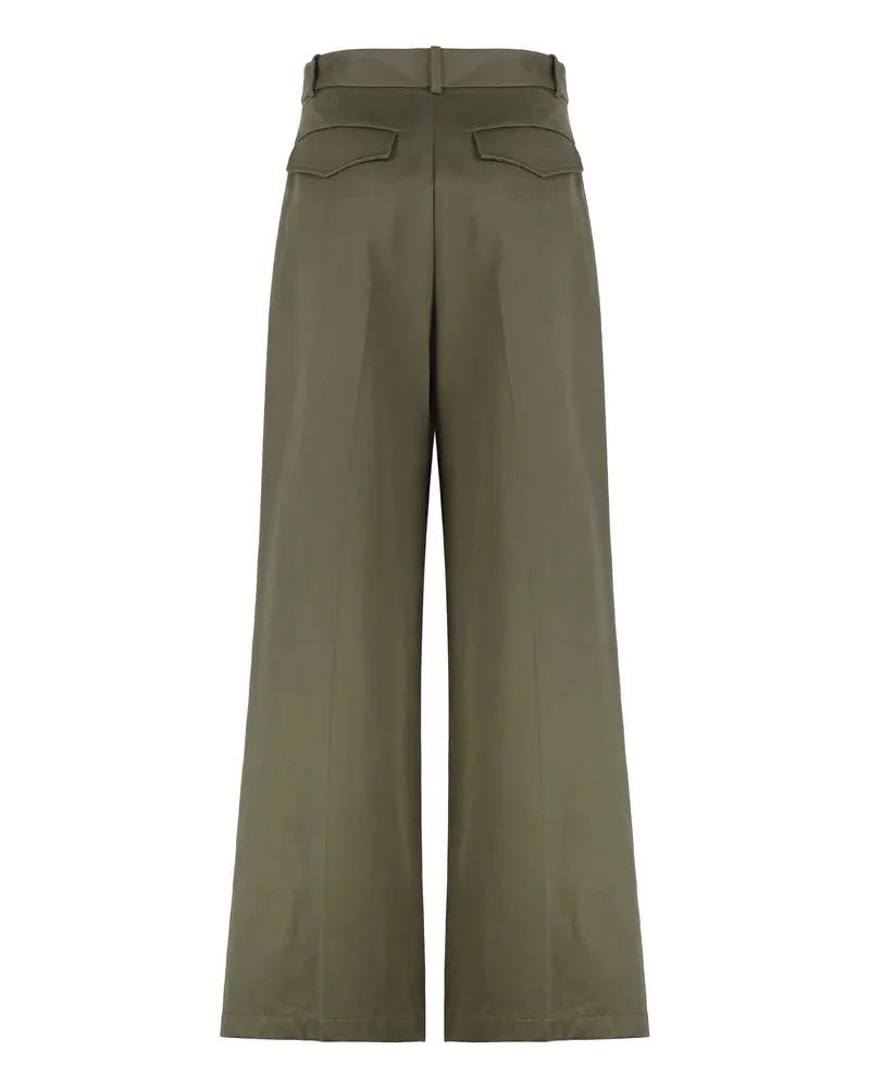 Nili Lotan Women's Virgin Wool Wide-Leg Trousers Green Wool; Lining: Viscose Green