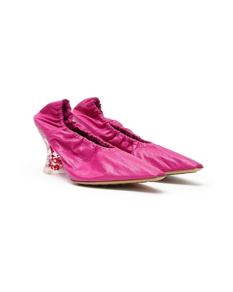 Bottega Veneta Women's Fuchsia Leather Slippers Pink